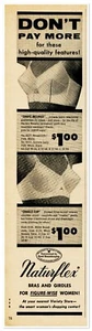Print Ad Naturflex Bras Figure-Wise Women Vintage 1955 1/4-Page Advertisement - Picture 1 of 4