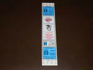 1987 TIGERS AT MINNESOTA TWINS SPIEL 1 ALCS BASEBALL VOLLES TICKET GAETTI 2 STUNDEN - Bild 1 von 2