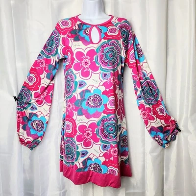 Vestido Baby Phat Y2K Años 90 Midi Floral Cambio Talla XL Boho Mangas Globo Retro Foto 1 de 4