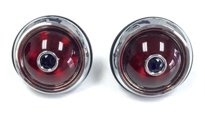 Hot Rod Tail Lights, Glass Lenses With Blue Dots, Pair, Fits 1950 Pontiac Style - Picture 1 of 2