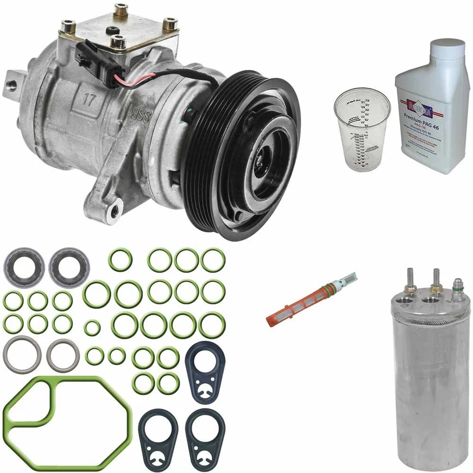 For Jeep Wrangler 2002-2006 Omega AC Compressor w/ A/C Repair Kit GAP - Image 1 of 1