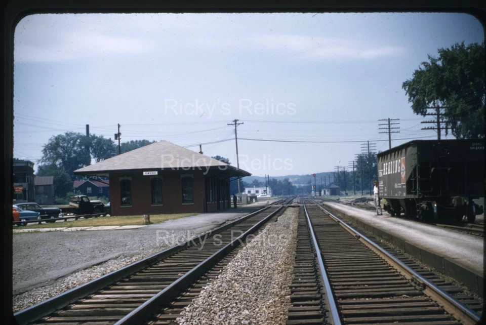 Original Slide EL Depot/Station Erie Lackawanna Owego NY 1957 RBK RDG Hopper - Image 1 of 3