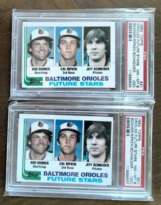 1982 TOPPS BB # 21 CAL RIPKEN Jr. ROOKIE 2 CARD LOT PSA 8 NM-MT (OC) * ONE OWNER - Picture 1 of 2