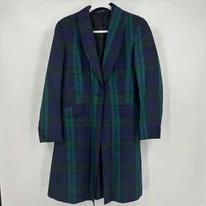 Cambrai Saddleseat Day Coat Size L Silk Black Watch Plaid Equestrian Show Jacket - Bild 1 von 7