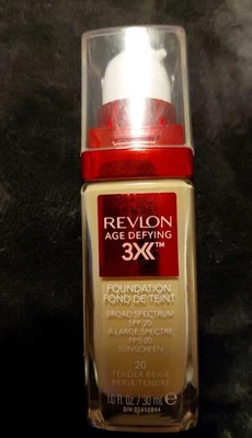 REVLON AGE DEFYING 3X Liquid Foundation SPF 20 - 20 TENDER BEIGE✨️NEW✨️ - Image 1 of 2