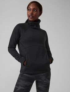 Athleta Altitude Polartec® Funnel Neck Sweatshirt Extra Small Black Womens Soft - Picture 1 of 9