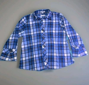 Pendleton Damen 16 faltenfrei tailliert kariert Knopf Hemd blau Langarm - Bild 1 von 5