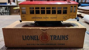 Lionel Trains #60 Lionelville Rapid Transit Yellow Trolley with Box - Bild 1 von 14