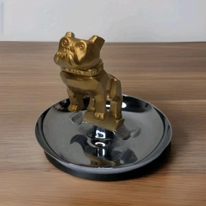 Vtg MACK TRUCK BULLDOG Hood Ornament CIGAR ASHTRAY Chrome GOLD Tone 87931 "DON" - Picture 1 of 11