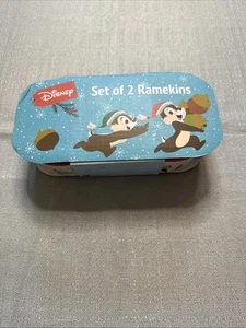 Disney Chip And Dale Christmas Holiday Baking Set Of 2 Ramekins NEW ZRIKE - Picture 1 of 7
