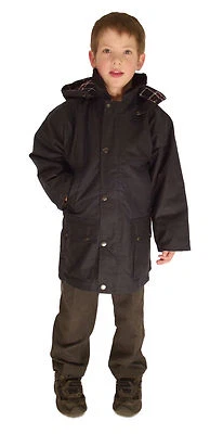 Campbell Cooper New Kids English Riding Wax Cotton Padded Coat Jacket Navy Blue - Image 1 of 4