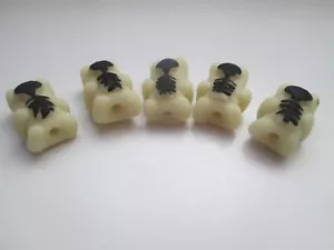 Set of 5 Glow in the Dark Skeleton Gummy Bear xray Handmade Polymer Clay Beads - Picture 1 of 5