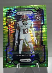 π₯ EMMANUEL FORBES COMMANDERS * 2023 Panini Prizm - Neon Green Pulsar Prizm π₯ - Picture 1 of 5