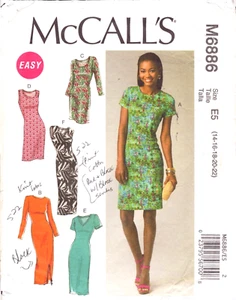 McCall's 6886 ~ Vestidos de señorita: ajustados, suéter, escotes varían, 14-22 - Imagen 1 de 4
