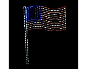 Patriotic Outdoor Decoration LED American Flag 4th of July Memorial Day 51" - Picture 1 of 1