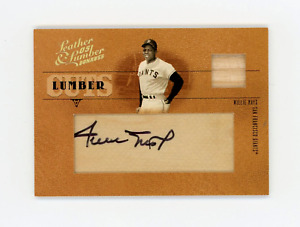 WILLIE MAYS 2005 Donruss Leather & Lumber Cuts Auto Game Used Bat 9/15 HOF SP