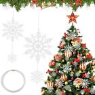 JUNMEIDO 60 PCS Copos de Nieve para árbol de Navidad Adornos Navideños de Copos 