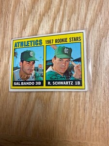 1967 Topps Rookie Stars Sal Bando Randy Schwartz Athletics Rookie Card #33