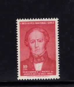 Chile 1965 Andrés Bello Venezuela nacido Escritor y Educador Correo Aéreo MNH Sc C263 - Imagen 1 de 1