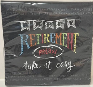 Happy Retirement Party Luncheon Napkins Retirement Chalk Pattern 16 ct. - Picture 1 of 2
