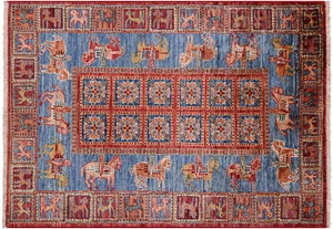 Hand Knotted Antiqued Pazyryk Historical Design Wool Rug 2' 9" X 4' 0" - Q10705 - Picture 1 of 8