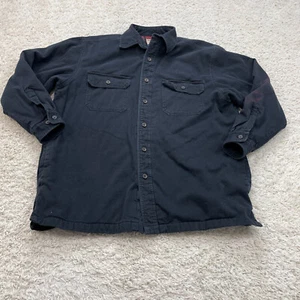 High Sierra Sherpa Mens Large Black Relaxed Fit Fleece Lined Workwear Button Up - Picture 1 of 17