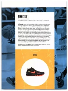 Iconic Basketball Shoe Nike Kyrie 1 Kyrie Irving Cavs Magazine CLIPPING photo - Imagen 1 de 1