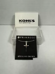 Primel Sterlingsilber 18 Zoll Kreuz Halskette Neu mit Etikett - Bild 1 von 4
