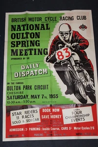 BMCRC National Spring Meeting Oulton Park Original Advertising Poster 1955 - Foto 1 di 12
