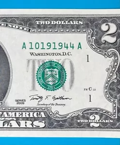 October 19, 1944 : A 10191944 A BIRTHDAY Note $2 Two Dollar Bill *UNC* - Picture 1 of 3