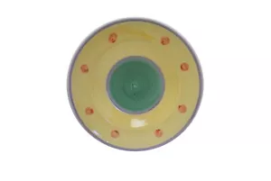 Tazón de sopa de borde grande Sunnyside Pottery Barn Italia de 10" amarillo verde púrpura - Imagen 1 de 2