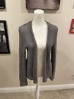 Eileen Fisher Cardigan Sweater Organic Linen Cotton Gray Size Medium Nice Women