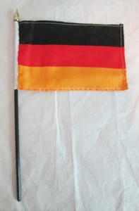 4x6" Stick Flag Country of Germany Oktoberfest Flag 10" Black Plastic Stick - Picture 1 of 2