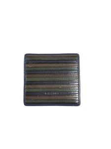 Portamonete Missoni Italia pelle blu vintage autentico forma quadrata raro - Foto 1 di 9