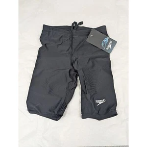 NWT Speedo Power Flex Eco Jammers Boys size 24 Black Competition Swimsuit - Picture 1 of 12