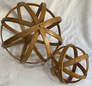 2 bolas redondas decorativas de madera rústicas para casa de campo industrial orbes esferas - Imagen 1 de 10