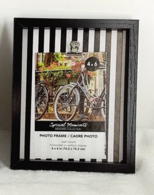 Special Moments Memories Collection Photo Frame 4”x6” with clip Black/White - Image 1 of 4