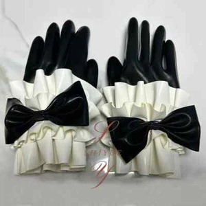 Guantes de látex negros con lazo cosplay - Imagen 1 de 4