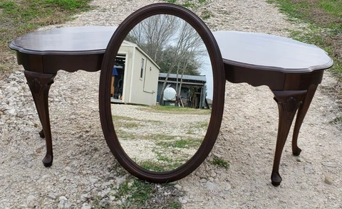 Ethan Allen Georgian Court End Tables Set of 2 with Matching Mirror 11-8606 225 Cover