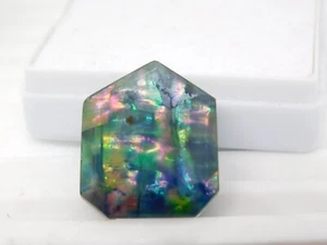 22+Ct Certified Natural Fancy Cut Ammolite Opal-Like Organic loose Gemstone - Imagen 1 de 7