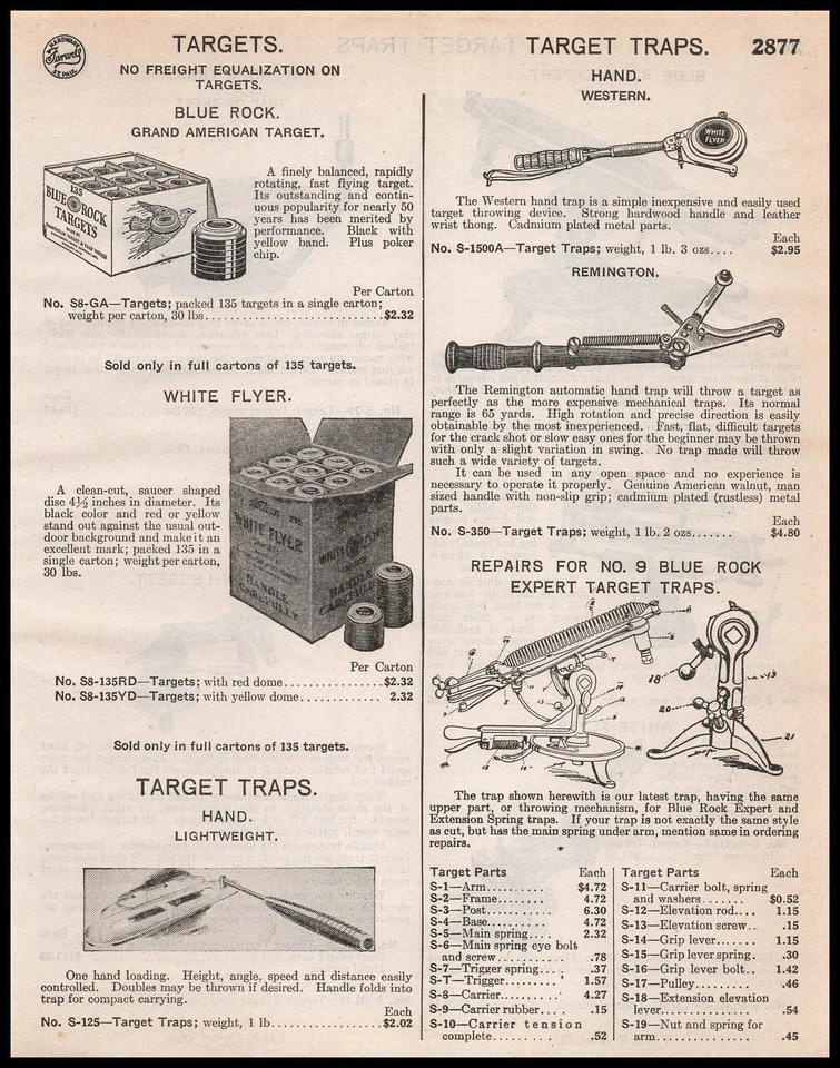 Anuncio impreso vintage Remington Arms Blue Rock Grand American Clay Targets 1948 Foto 1 de 1