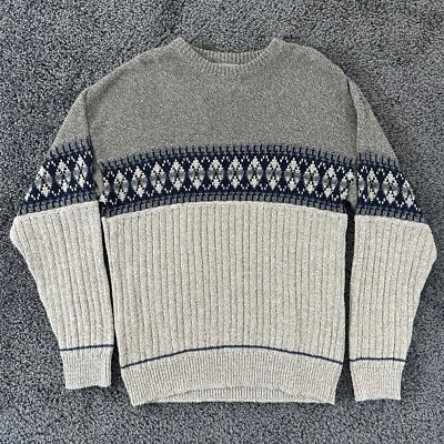 Fieldmaster Sweater Men’s Sz LT Large Tall Gray Vintage Geometric Grandpacore - Image 1 of 4