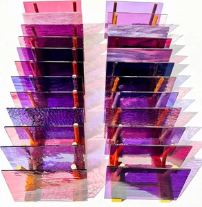 24 Sheets Purple Stained Glass 6x4 Inches for Mosaic Crafts and Projects - Picture 1 of 17