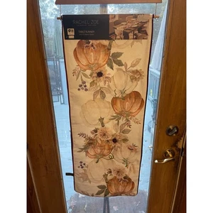 Rachel Zoe Fall Table Runner Pumpkin Floral 14 x 72 Thanksgiving Decor - Picture 1 of 7