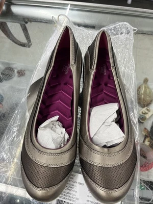 Cushion Walk By Avon Size 11 New Perforated Flats Brown Metallic  - Image 1 of 4
