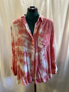 Camicia donna in velluto cuore con bottoni tie-dye large - Foto 1 di 5