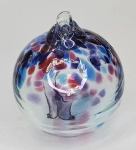 Kitras Art Glass Tree of Enchantment Ornament Orb Purple Pink Blue - Picture 1 of 4