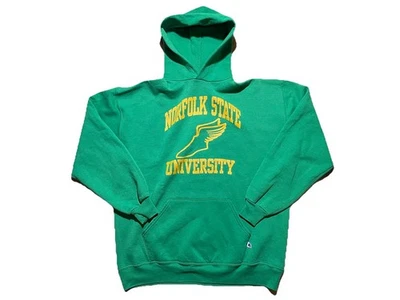 复古 90 年代诺福克州立大学绿色罗素运动连帽衫 2XL — 第 1/4 张图片