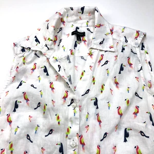 Camisa Talbots Pequeña COMO NUEVA Flamenco Lino Sin Mangas Para Mujer Botón Multicolor - Imagen 1 de 7