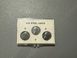 US Coins 1943 P D S Steel Cents Lincoln Wheat Penny 1c Collection Set - Picture 1 of 1